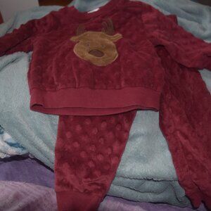 Baby starters 2 PC Minky Plush Reindeer Pant Set 12 months
